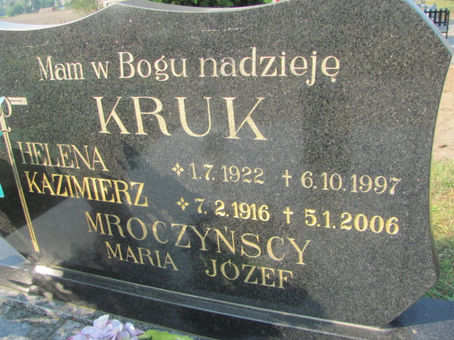 Helena Kruk 1922 Murzynowo Kościelne - Grobonet - Wyszukiwarka osób pochowanych