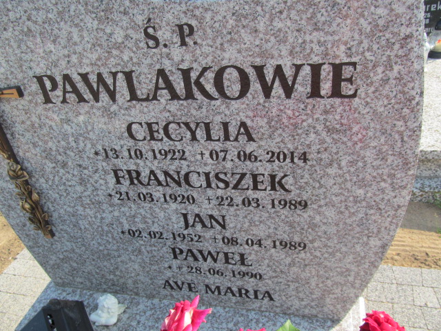 Jan Pawlak 1952 Murzynowo Kościelne - Grobonet - Wyszukiwarka osób pochowanych